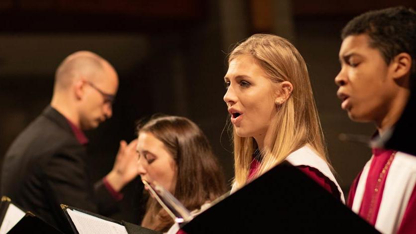 Students perform in Chapel during LR Christmas performance