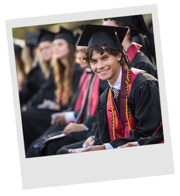 Smiling student graduate at commencement