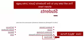 Screenshot: On the Students Quick Links page click MyLR Portal